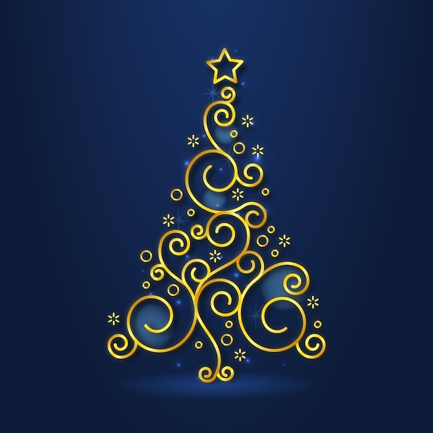 Gratis vector abstract kerstboom concept