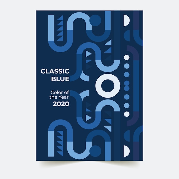 Abstract klassiek blauw flyer-sjabloonthema