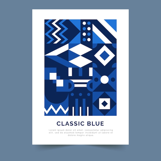 Abstract klassiek blauw poster sjabloonontwerp