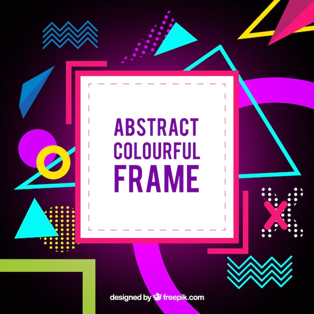 Abstract kleurrijk frame met geometrische vormen