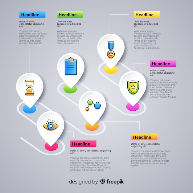 Abstract kleurrijk infographic stappenconcept