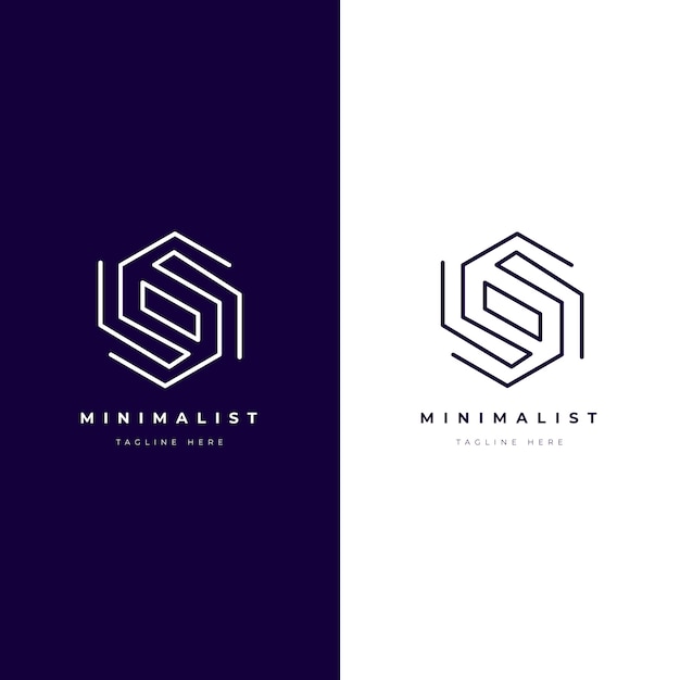 Abstract logo in twee versies concept