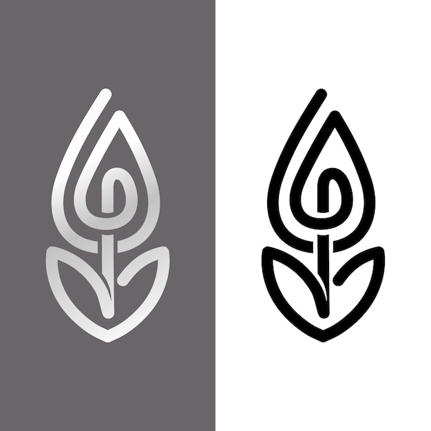 Abstract logo sjabloon in twee versies set