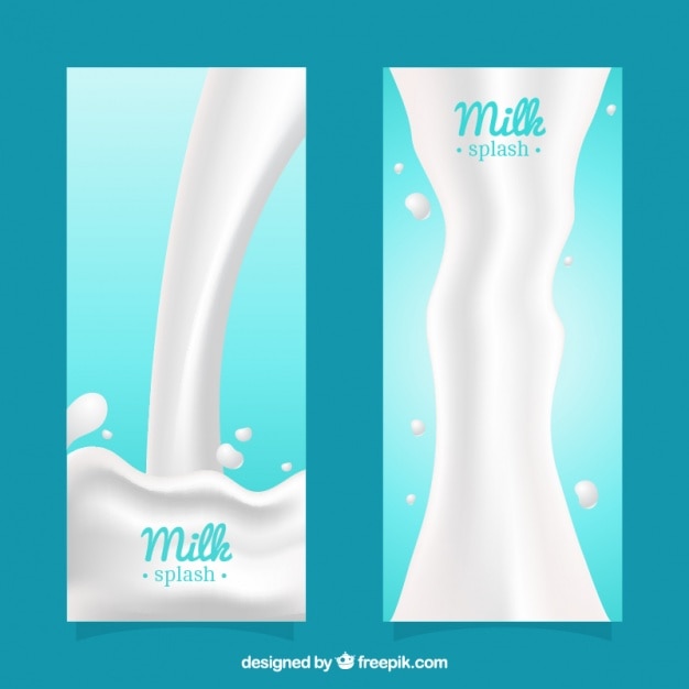 Gratis vector abstract melk banners