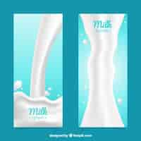 Gratis vector abstract melk banners