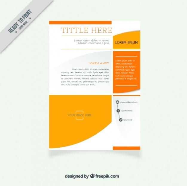 Gratis vector abstract model brochure met oranje informatie