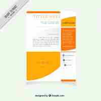 Gratis vector abstract model brochure met oranje informatie