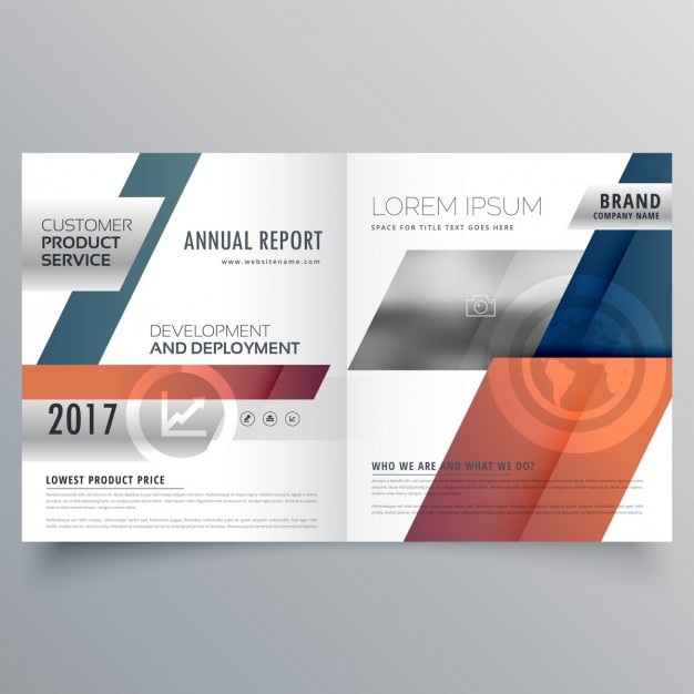 Abstract modern tweevoudig brochure ontwerp voor uw bedrijf