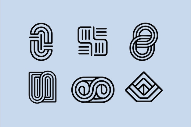 Abstract ontwerp lineair logopakket