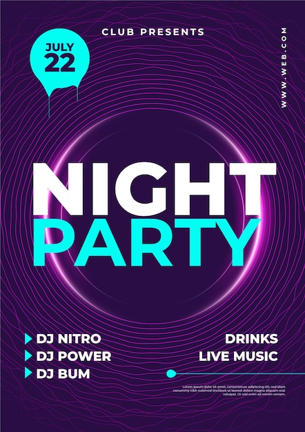Abstract ontwerp nacht feest poster