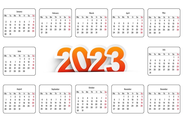 Abstract ontwerp voor kalendersjabloon voor 2023