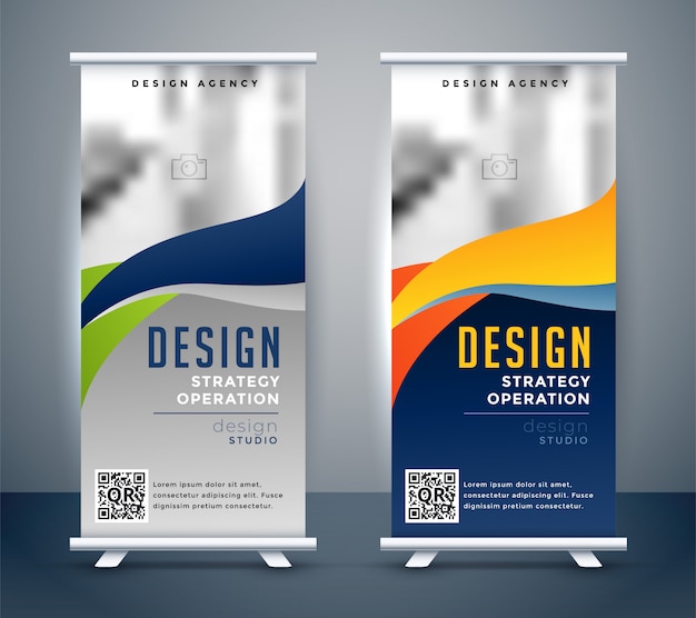 Abstract oprolbaar banner stand-alone ontwerp