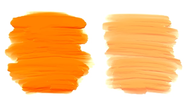 Gratis vector abstract oranje penseelstreken ingesteld