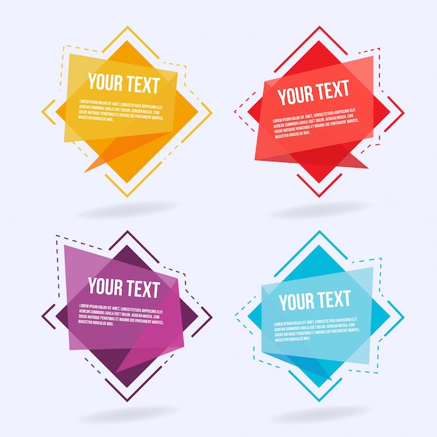 Gratis vector abstract origami labels