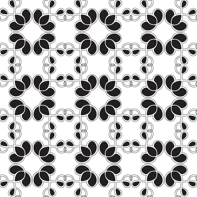 Abstract overladen naadloos patroon met herhalende verbonden structuur in zwart-wit minimalistische stijlillustratie