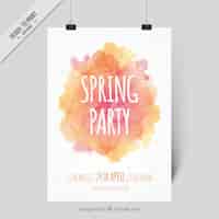 Gratis vector abstract poster lente feest met een aquarel splash