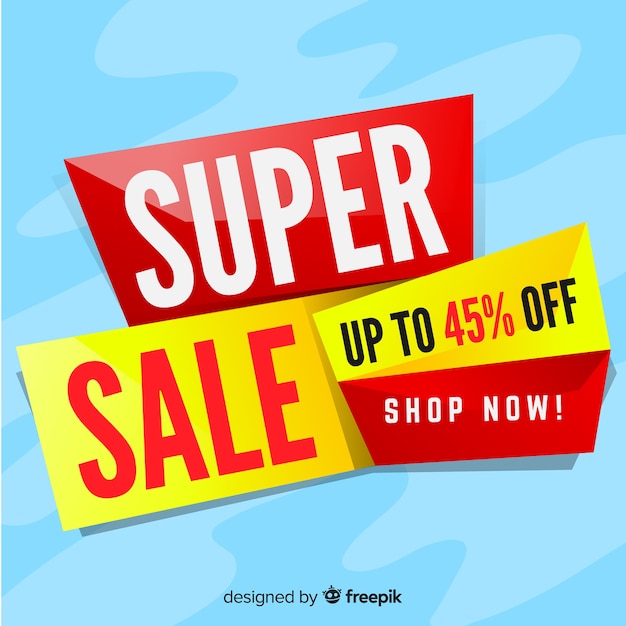 Gratis vector abstract super verkoop banner concept