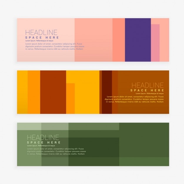 Abstract web banners set