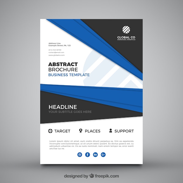 Abstract zakelijke brochure met blauwe elementen