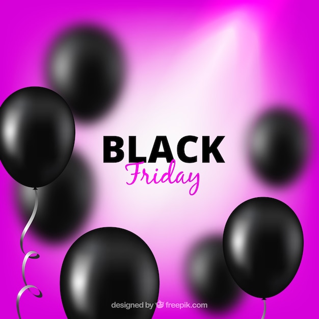 Abstract zwart vrijdag ontwerp met ballonnen
