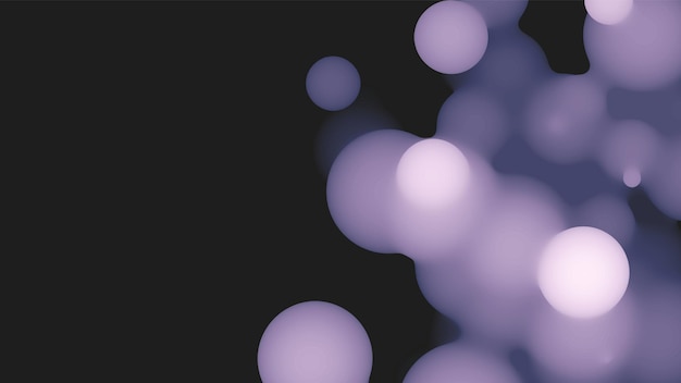 Abstracte 3d vloeibare metaballvorm met violette ballen. Synthwave vloeibare pastel organische druppels met kleurverloop.