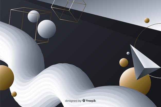 Abstracte achtergrond met 3d vloeibare vormen