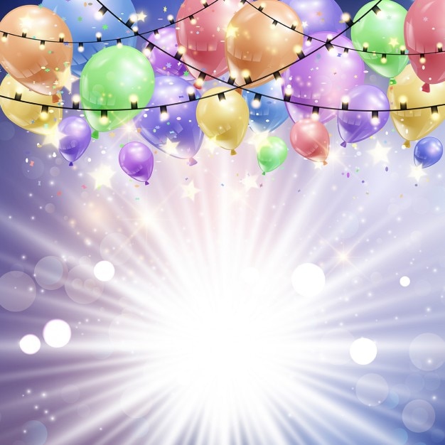 Gratis Vector abstracte achtergrond met ballonnen op een starburst ontwerp