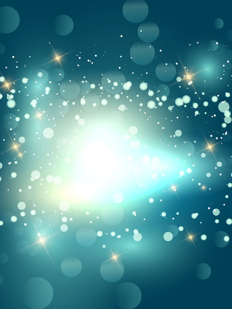 Gratis Vector abstracte achtergrond met bokeh lichten en sterren