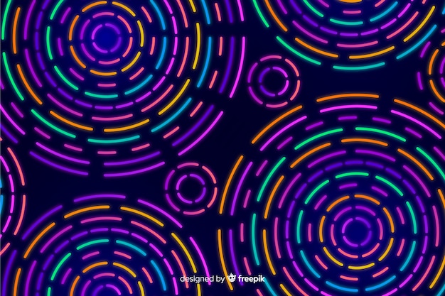 Gratis vector abstracte achtergrond met geometrische neonvormen