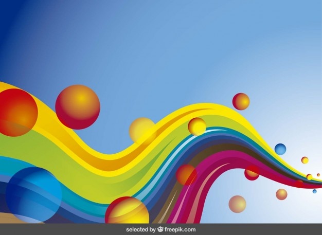 Gratis Vector abstracte achtergrond met kleurrijke golven