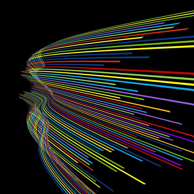 Abstracte achtergrond met kleurrijke stromende lijnen