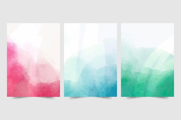 Gratis vector abstracte aquarel omvat collectie