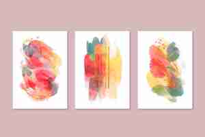 Gratis vector abstracte aquarel omvat collectie