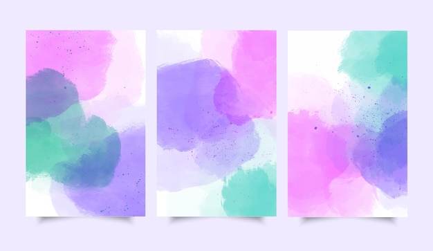 Gratis vector abstracte aquarel omvat collectie