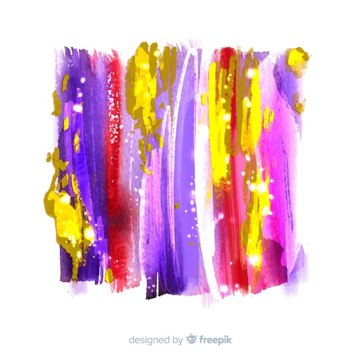 Gratis Vector abstracte aquarel vlekken met glitter achtergrond
