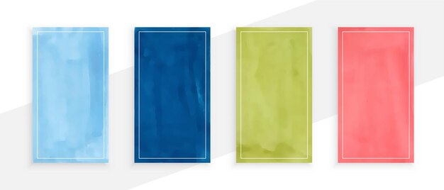 Abstracte aquarellen banners set van vier