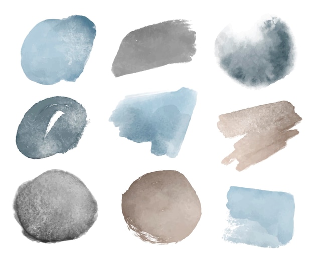 Abstracte aquarelvlekken en -streken