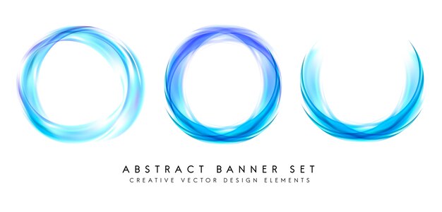 Abstracte banner die in blauw wordt geplaatst