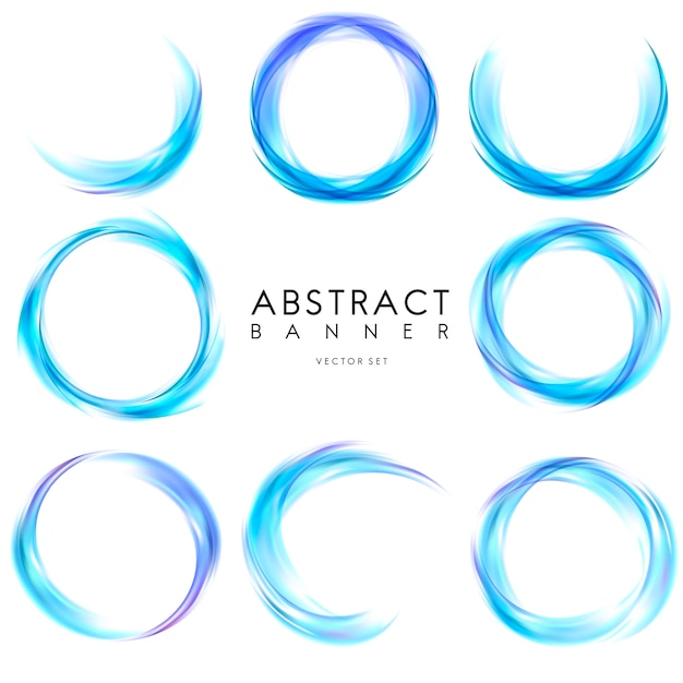 Abstracte banner die in blauw wordt geplaatst