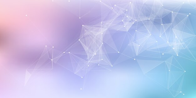 Abstracte banner met een laag poly plexus netwerkcommunicatie-ontwerp