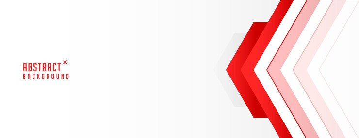 Gratis Vector abstracte banner met strepen in rode pijlstijl