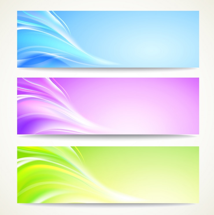 Gratis Vector abstracte banners instellen