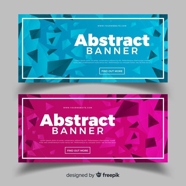 Gratis vector abstracte banners met geometrische vormen