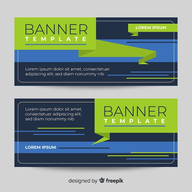 Gratis vector abstracte banners met platte ontwerp