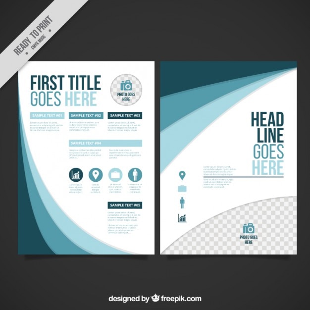 Gratis vector abstracte blauwe brochure