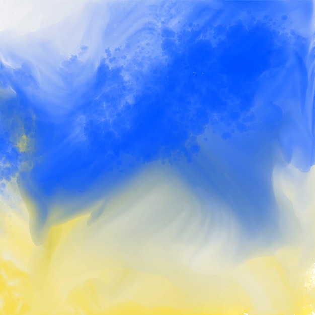 Abstracte blauwe en gele waterverftextuur