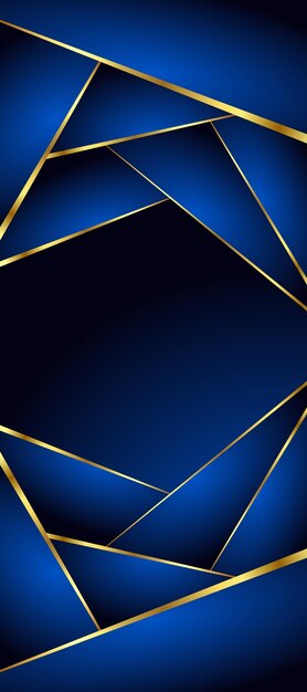abstracte blauwe en gouden luxe achtergrond met abstracten