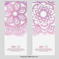 Gratis vector abstracte bloemen banners