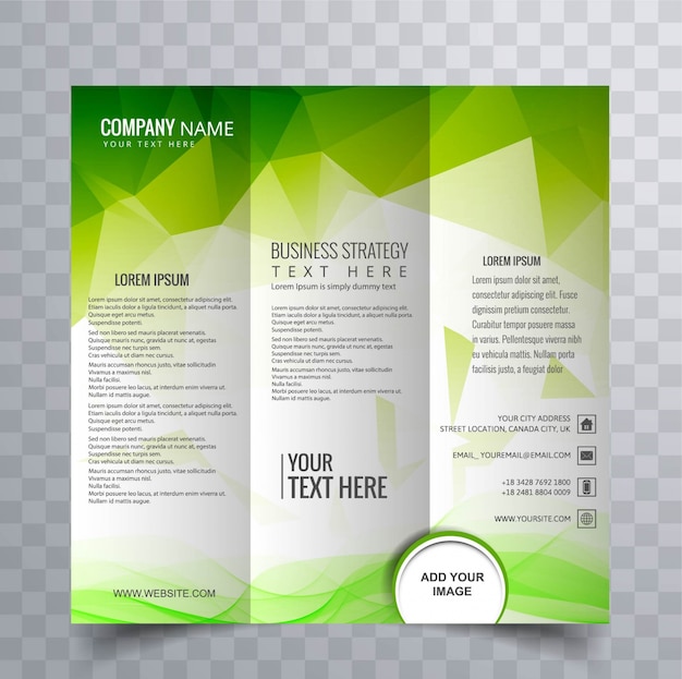 Abstracte brochure met groen polygonaal ontwerp