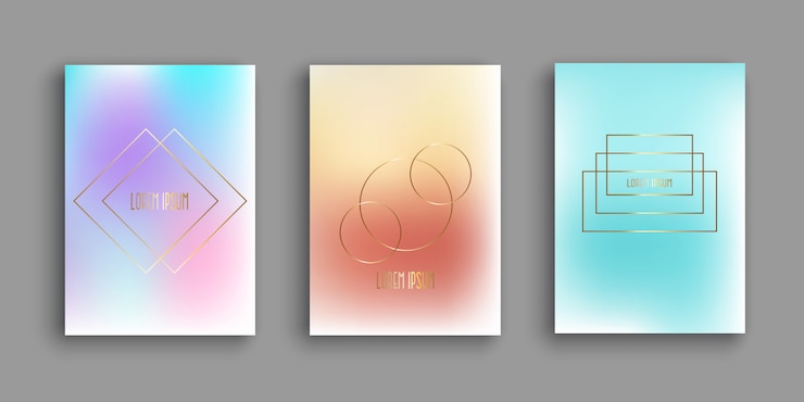 Gratis Vector abstracte brochuremalplaatjes met gradiëntontwerpen